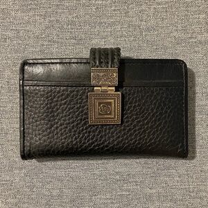 Small Bifold Pebbled Leather Wallet Black